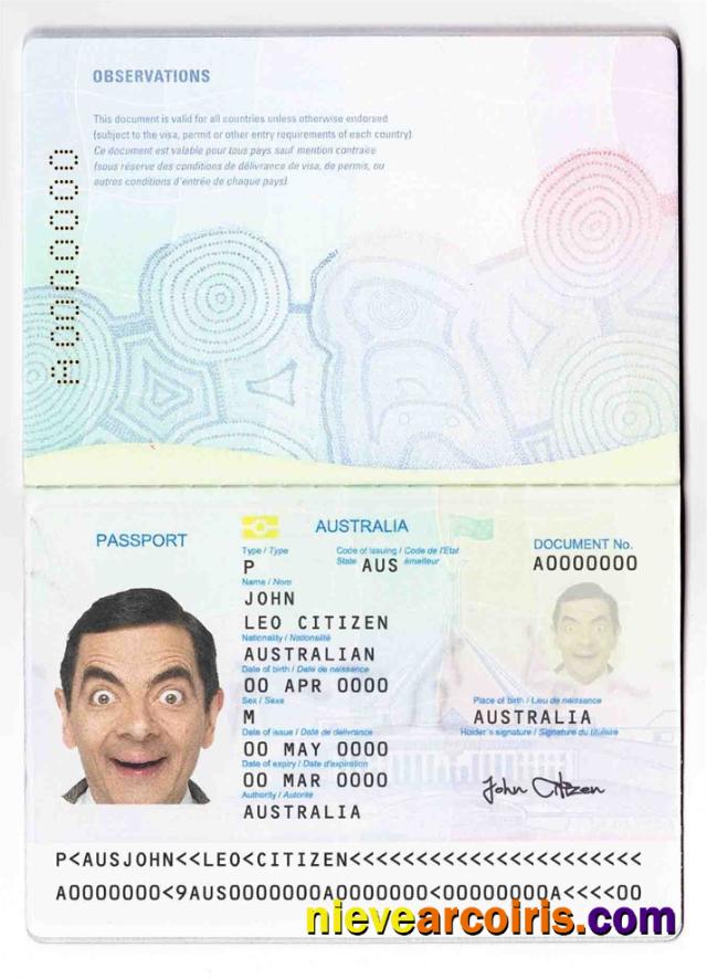 Australian standard passport